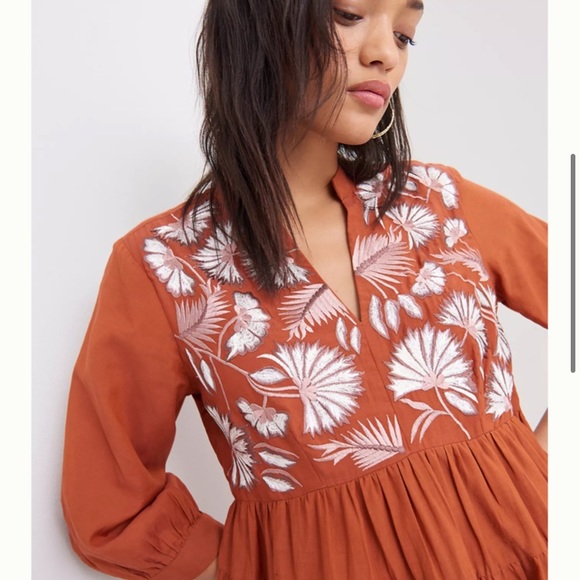 Anthropologie Apolline Embroidered Tunic Dress - Picture 5 of 11